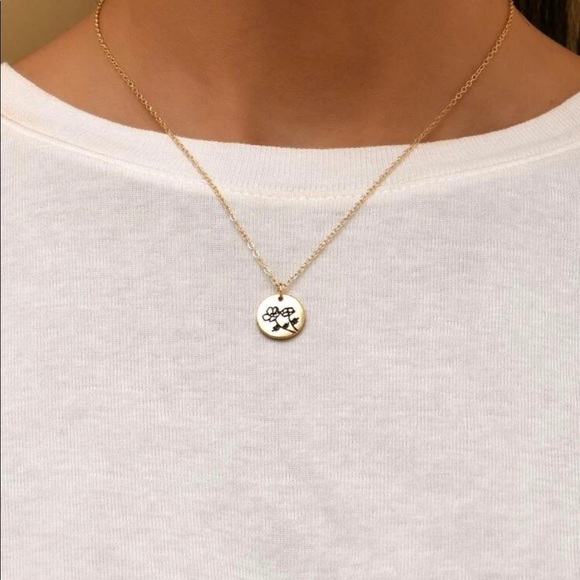 Gold Flower Minimalist Pendant Necklace - Picture 2 of 9